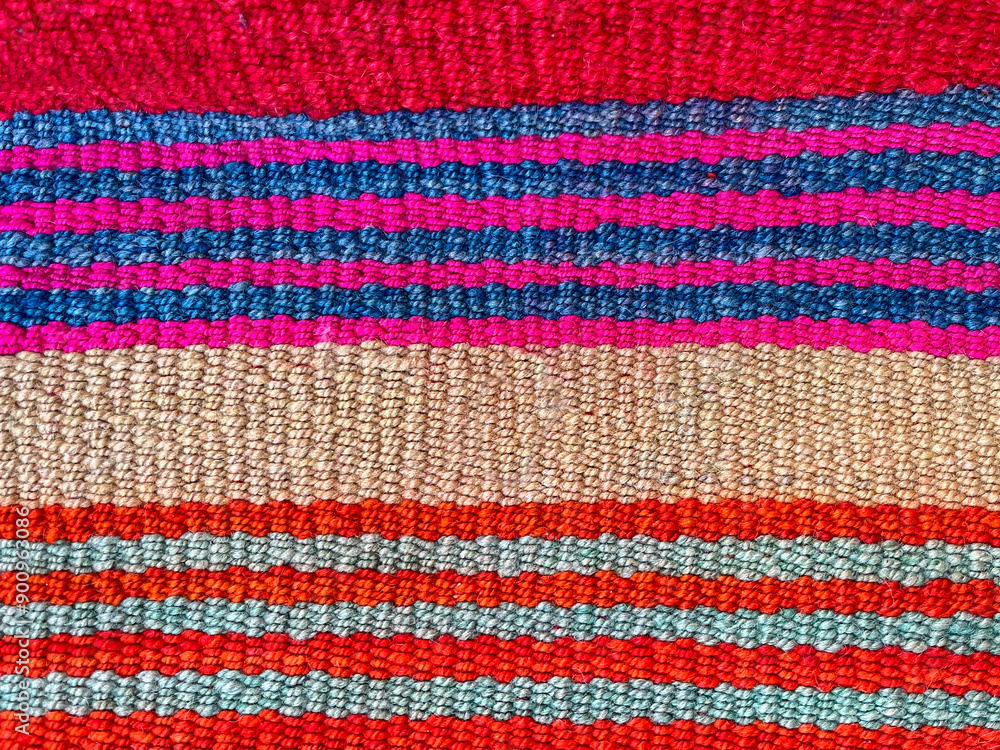 Close-up of loom woven texture. Aboriginal handicrafts in Salta Close-up of loom woven texture. Aboriginal handicrafts in Salta