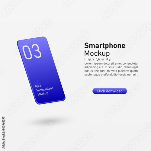 Modern mock up smartphone for presentation, information graphics, app display, perspective view, eps vector format.