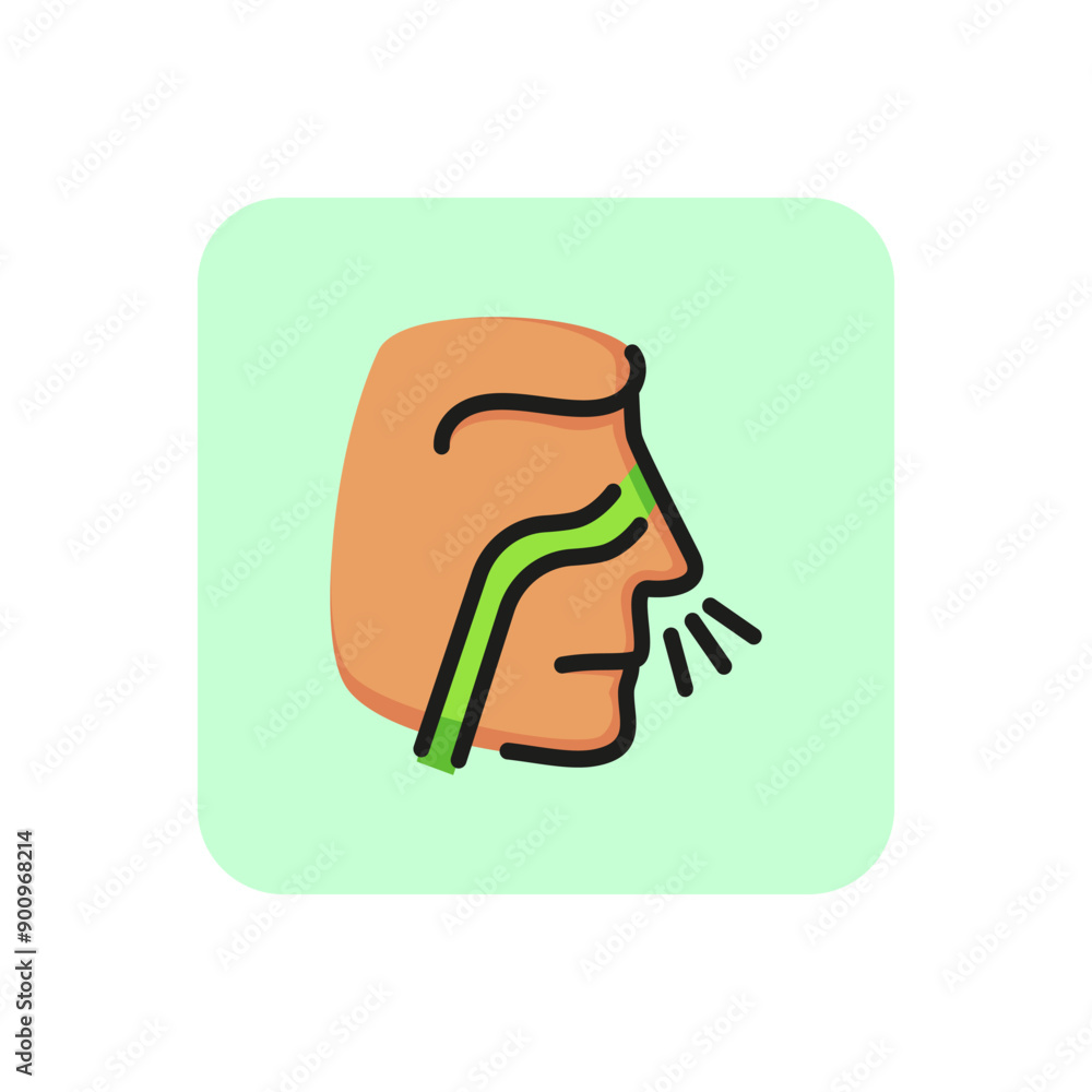 Allergy line icon. Nose, sinus, rhinitis Healthcare concept. Can be used for topics like medicine, medical checkup, otolaryngology Allergy line icon. Nose, sinus, rhinitis Healthcare concept. Can be used for topics like medicine, medical checkup, otolaryngology
