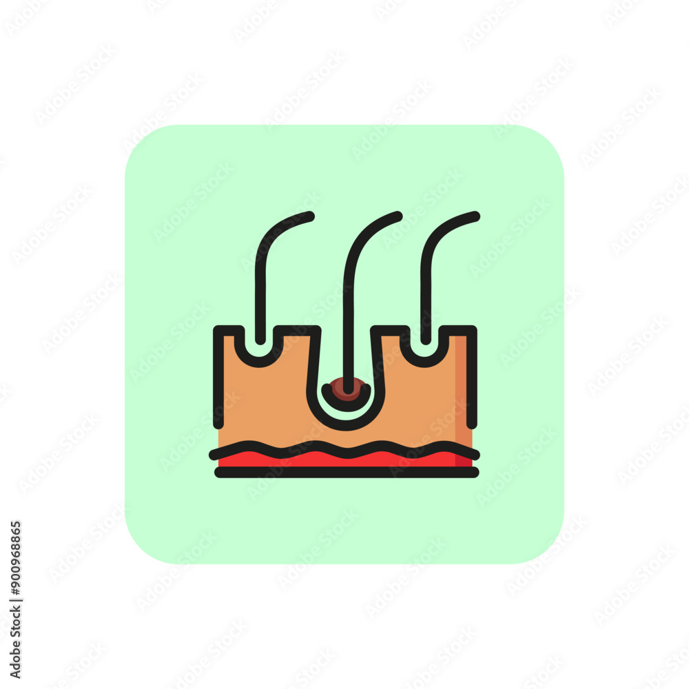 Fototapeta premium Hair follicle line icon. Epidermis, disease, hormone. Skin concept. Vector illustration can be used for topics like hair removal, dermatology, epilation