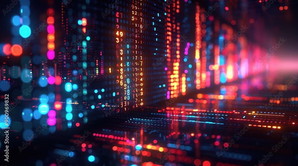 Neon Cityscape: A mesmerizing abstract digital art piece, featuring vibrant neon lights and a futuristic cityscape, evokes a sense of wonder and technological advancement. Neon Cityscape: A mesmerizing abstract digital art piece, featuring vibrant neon lights and a futuristic cityscape, evokes a sense of wonder and technological advancement.