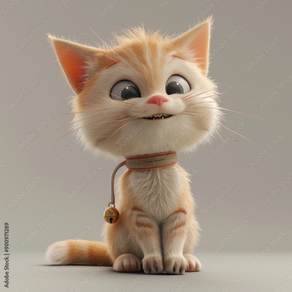Adorable anthropomorphic kitten with a serene expression, depicted in a simple style with cozy lighting Adorable anthropomorphic kitten with a serene expression, depicted in a simple style with cozy lighting