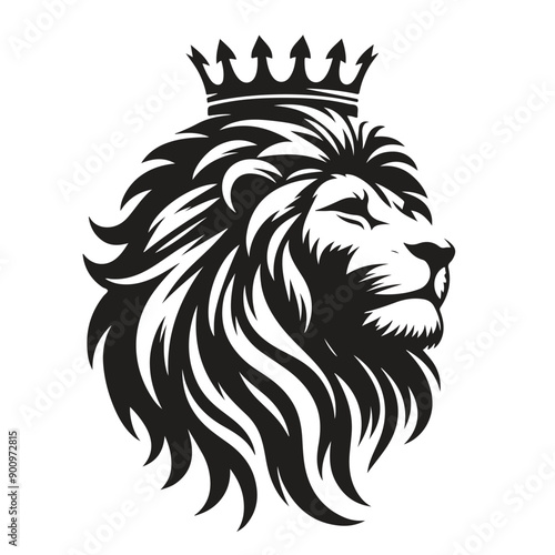 Wallpaper Mural lion Silhouette vector white back ground Torontodigital.ca