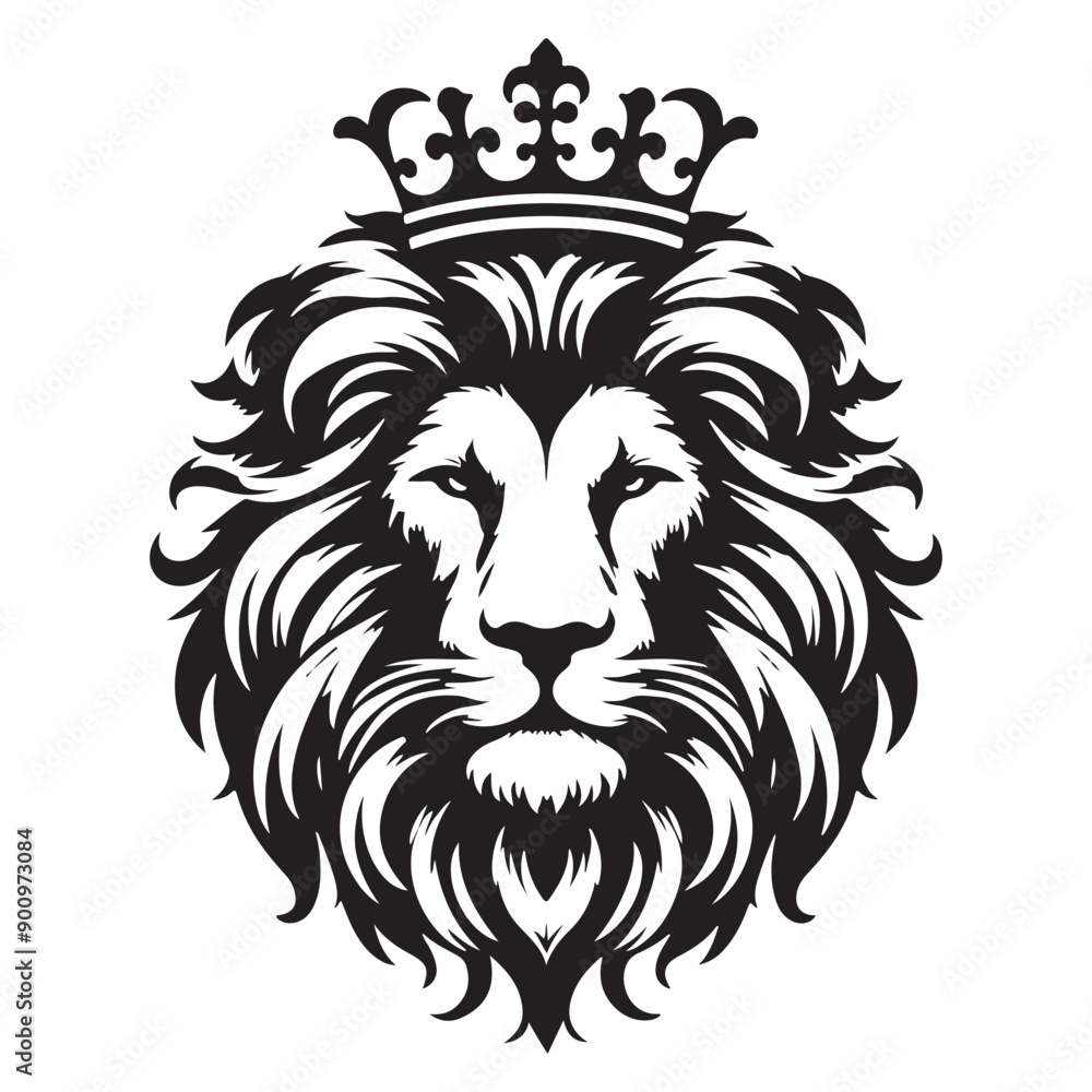 Obraz premium lion Silhouette vector white back ground