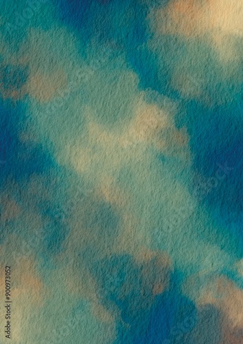 Abstract blue ocean and evening cloud color background illustration for decoration on mineral and beach life concept.