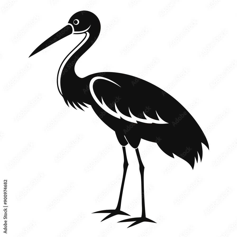 Fototapeta premium Stork Black silhouette