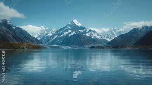 Mount Cook - Majestic snow-capped peak and alpine scenery in New Zealand