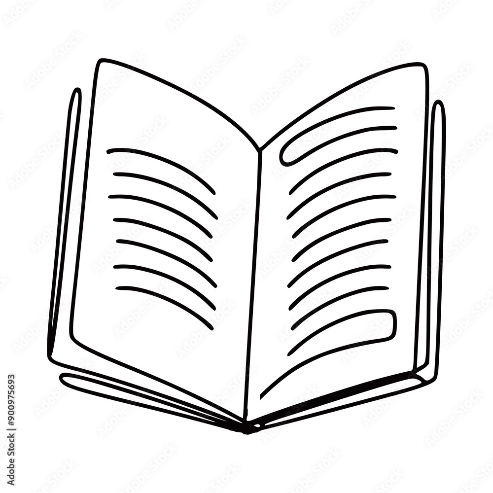 Continuous one line drawing open book with flying pages vector illustration generated by Ai Continuous one line drawing open book with flying pages vector illustration generated by Ai