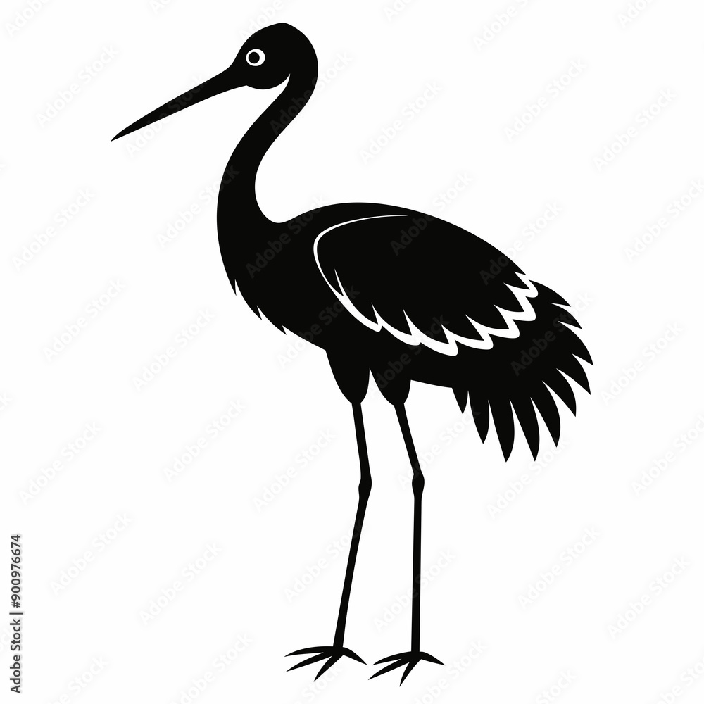 Fototapeta premium Stork Black silhouette