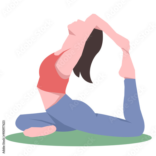Workout girl. Woman doing fitness and yoga exercises. Full body workout. Warming up, stretching. Suitable for a yoga theme.