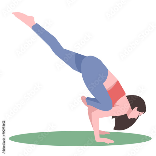 Workout girl. Woman doing fitness and yoga exercises. Full body workout. Warming up, stretching. Suitable for a yoga theme.