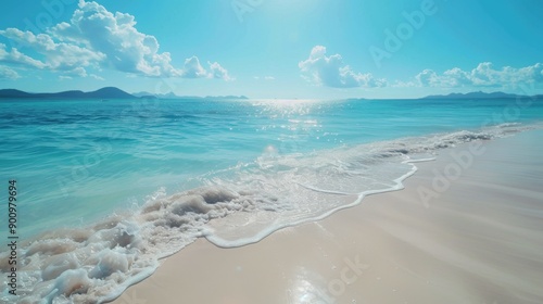 Whitehaven Beach - Pristine white sand beaches in the Whitsundays, Australia photo