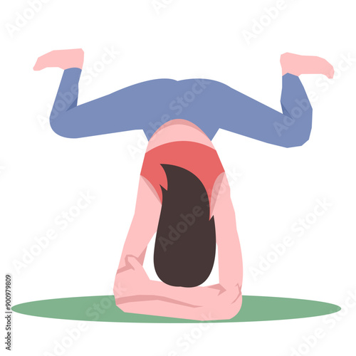 Workout girl. Woman doing fitness and yoga exercises. Full body workout. Warming up, stretching. Suitable for a yoga theme.