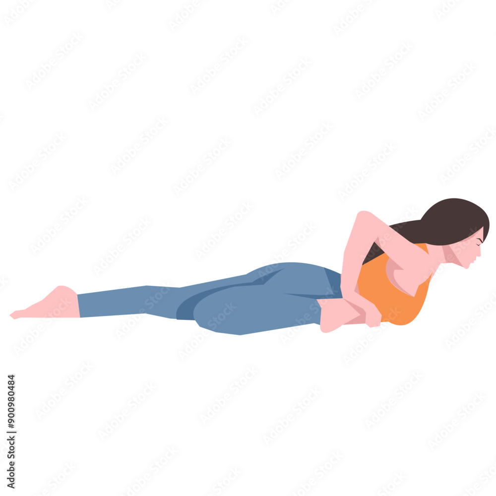 Workout girl. Woman doing fitness and yoga exercises. Full body workout. Warming up, stretching. Suitable for a yoga theme.