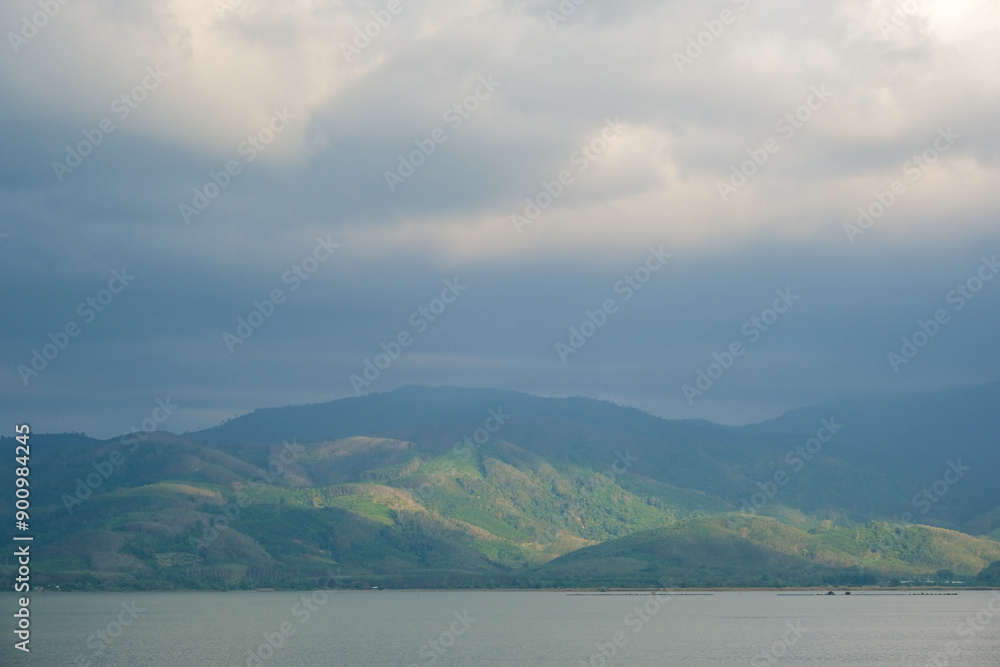 Sky with thunder cloud before rainny with mountain Sky with thunder cloud before rainny with mountain
