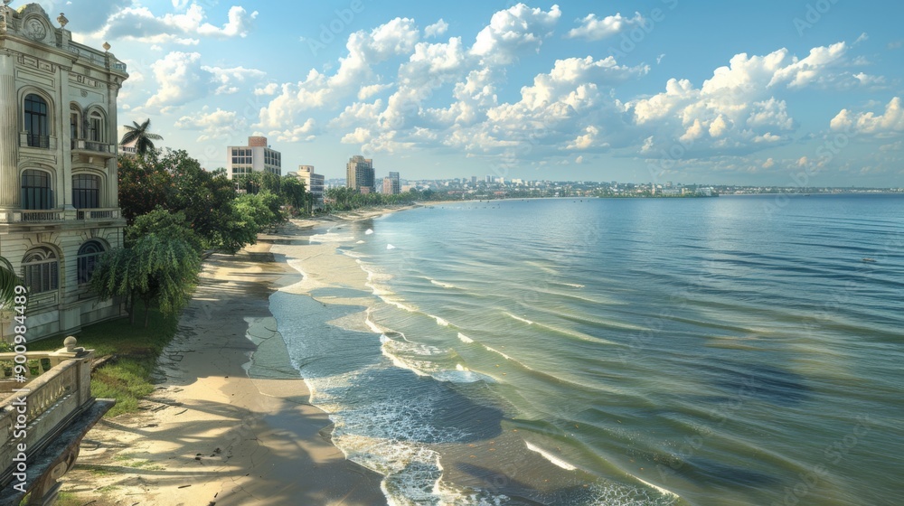 Fototapeta premium Maputo Bay Picturesque coastal city views in Mozambique