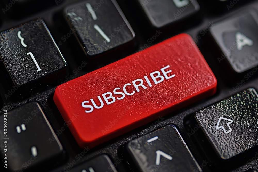 3d rendering of a keyboard with a red key and the keyword subscribe business concept. 3d rendering of a keyboard with a red key and the keyword subscribe business concept.
