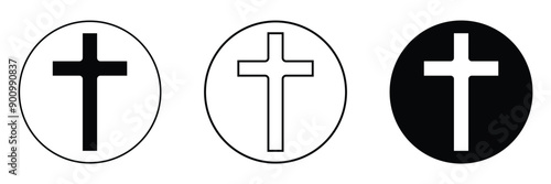 Cross symbol. Christian cross icon collection. Vector Illustration.
