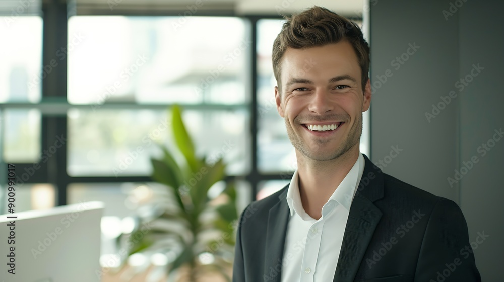 Smile confident and portrait of businessman in office with pride positive and professional attitude Happy career and male financial advisor from Canada at startup company for finance g : Generative AI Smile confident and portrait of businessman in office with pride positive and professional attitude Happy career and male financial advisor from Canada at startup company for finance g : Generative AI
