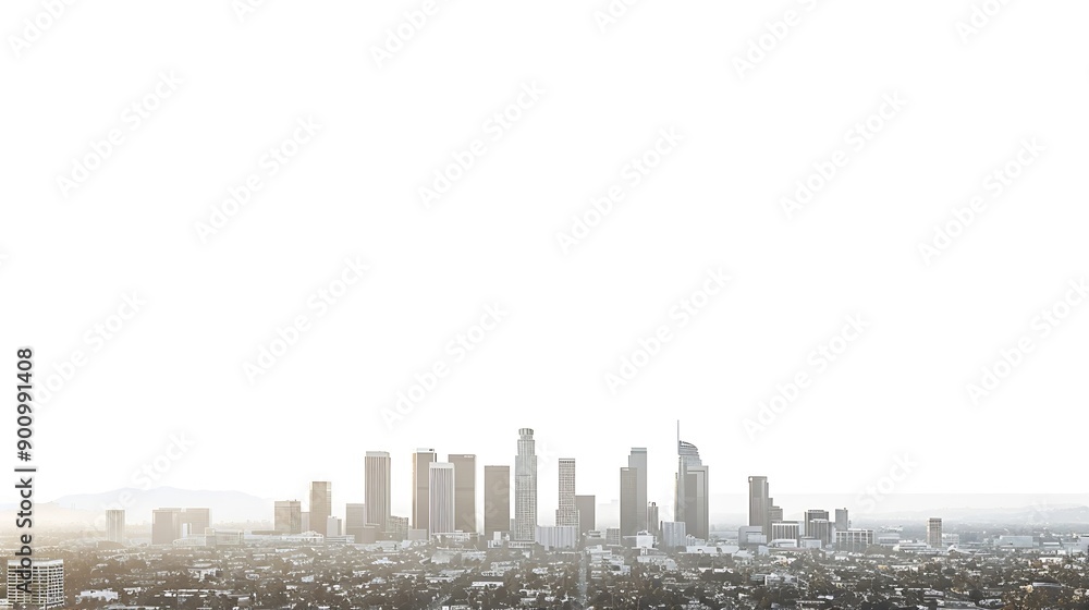 © The Little Hut - Cityscape of Los Angeles California USA isolated on white background : Generative AI © The Little Hut - Cityscape of Los Angeles California USA isolated on white background : Generative AI