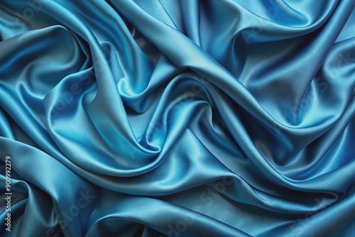 Wallpaper Mural Luxurious wavy blue fabric background with subtle sheen and soft folds, ideal for premium wallpaper designs, adding sophistication to any digital or print project. Torontodigital.ca