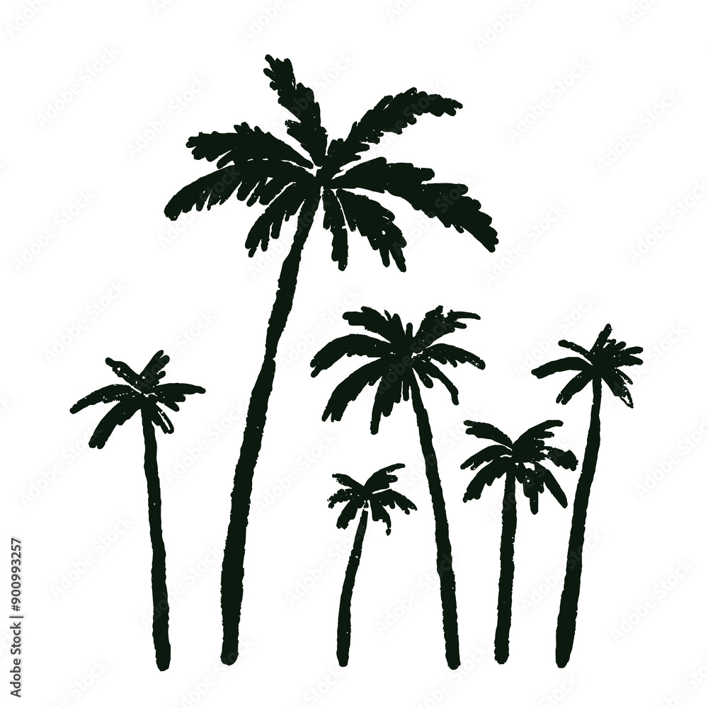 vector sketch illustration of a coconut tree garden vector sketch illustration of a coconut tree garden