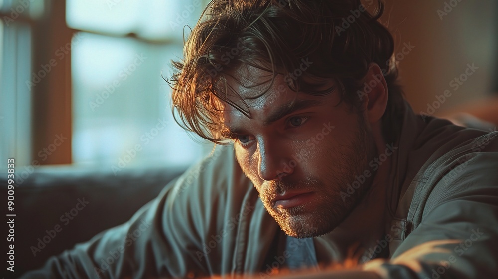 Sad people in thoughtful poses, sitting alone in a quiet room, soft lighting and muted colors, capturing genuine emotions Sad people in thoughtful poses, sitting alone in a quiet room, soft lighting and muted colors, capturing genuine emotions