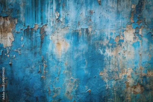 Abstract background rude grunge blue texture, distressed, aged concrete wall