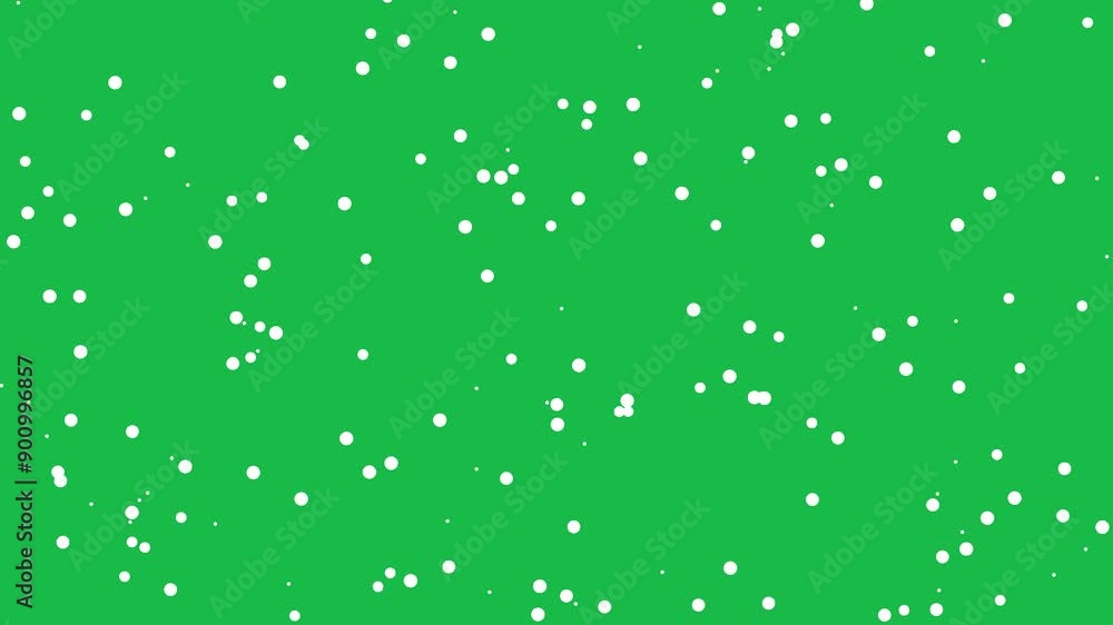 Moving white circular particles motion graphic effects on green screen background. Moving white circular particles motion graphic effects on green screen background.