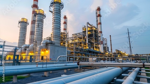 A natural gas power plant is a type of power plant that uses natural gas to generate electricity Natural gas is a cleanburning fossil fuel : Generative AI photo