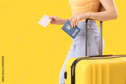 Woman with Ukrainian passpo...