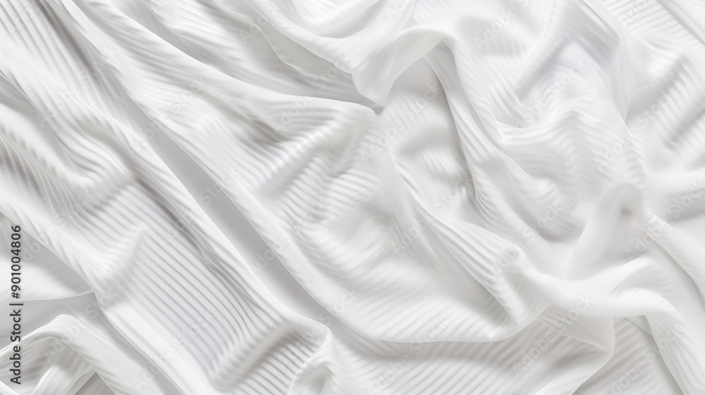 Obraz premium White sports clothing fabric football shirt jersey texture abstract background : Generative AI