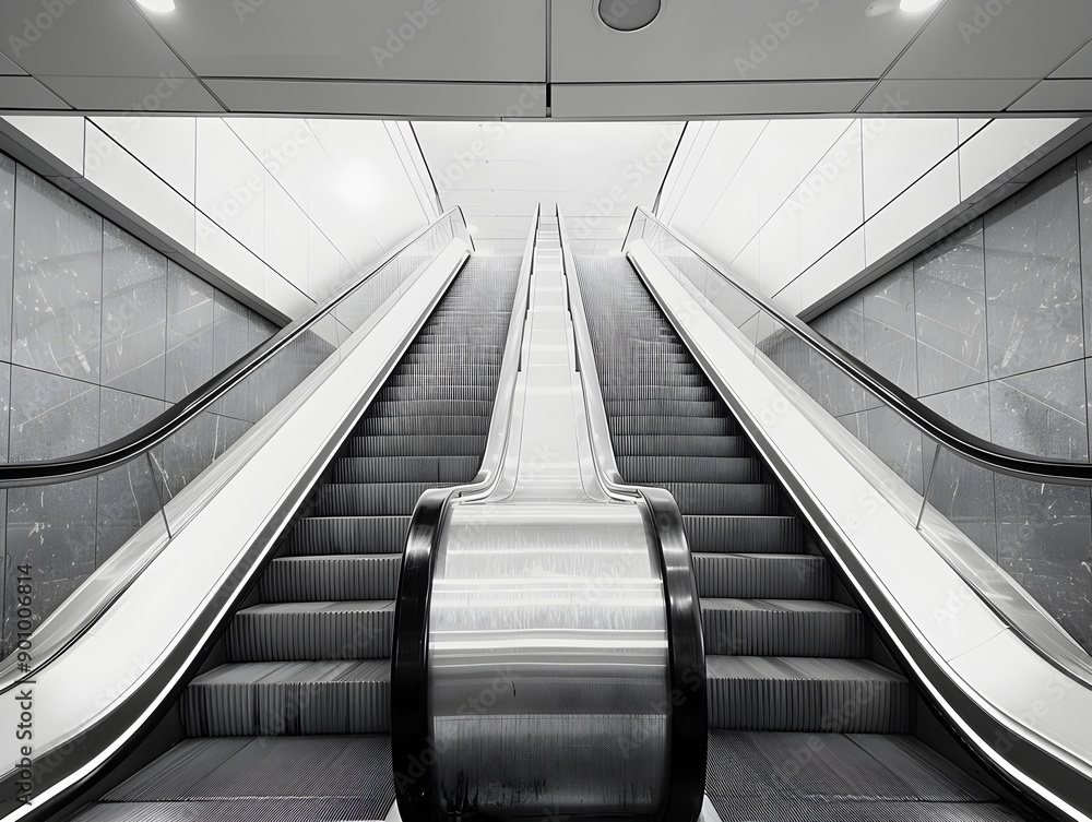 Sleek and Streamlined Escalator Design in Minimalist Architecture Sleek and Streamlined Escalator Design in Minimalist Architecture