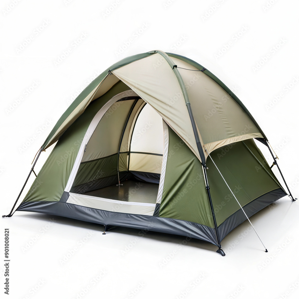 Green Camping Tent Isolated on White Background Green Camping Tent Isolated on White Background