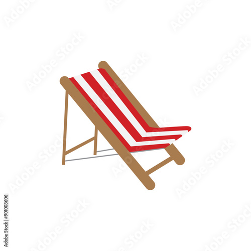 An editable icon of deck chair in modern style, easy to use vector of sunbed