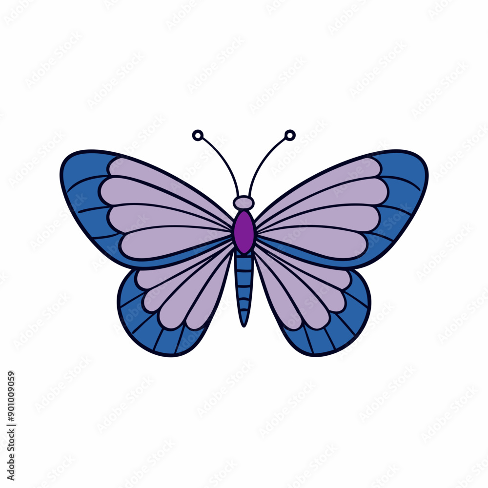 Butterfly vector art Illustration on white background
