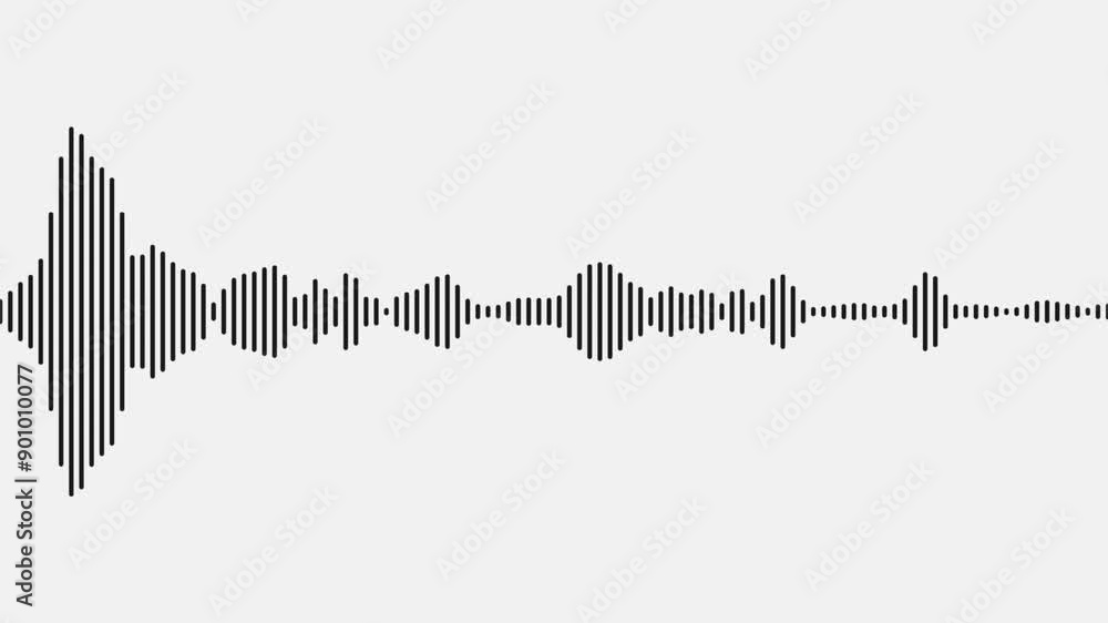 black soundwaves with black bars on white background, Sound wave animation with black bars white background,
4k music sound wave or audio wavefrom, Visualization sound graphic element. black soundwaves with black bars on white background, Sound wave animation with black bars white background,
4k music sound wave or audio wavefrom, Visualization sound graphic element.