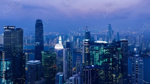 Wallpaper Mural Asian Illuminated Skyline Overlooking the Harbor Generative AI Torontodigital.ca