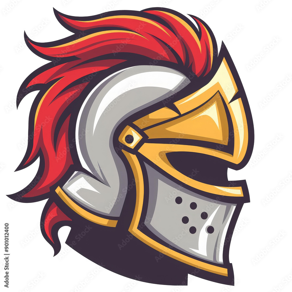 Knight's Helm with Crimson Plume Knight's Helm with Crimson Plume