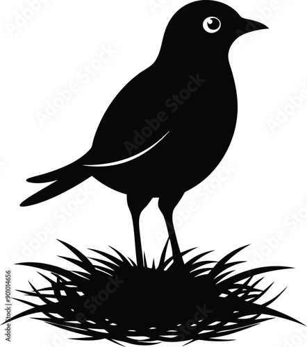  bird on the straw silhouette illustration, nature,  straw, background, feather, plant, 