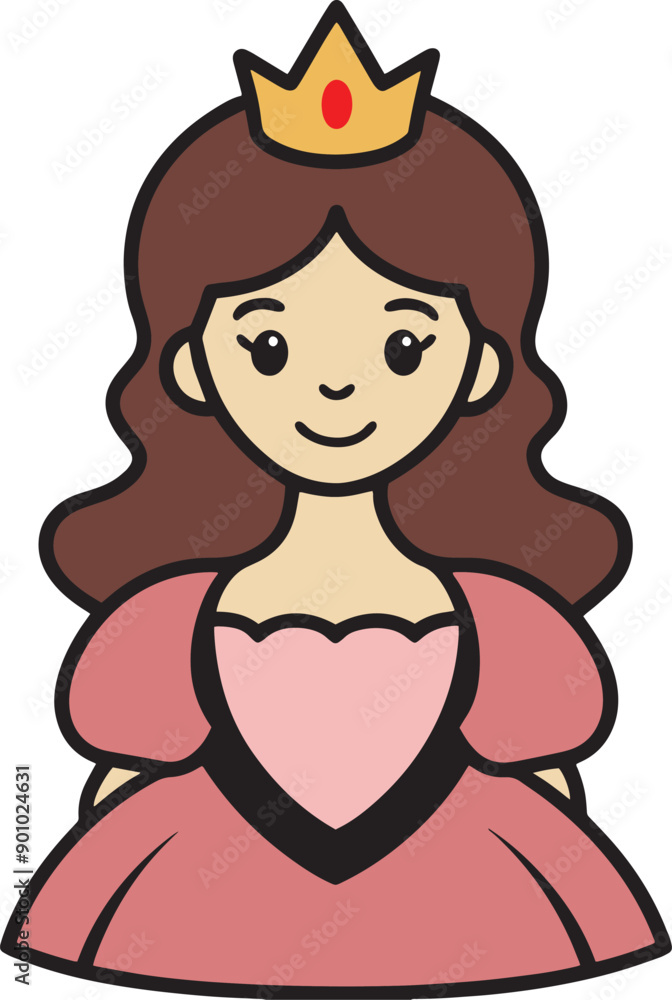 girl in pink dress, little princess, little girl in a crown vector art illustration Eps-10 girl in pink dress, little princess, little girl in a crown vector art illustration Eps-10