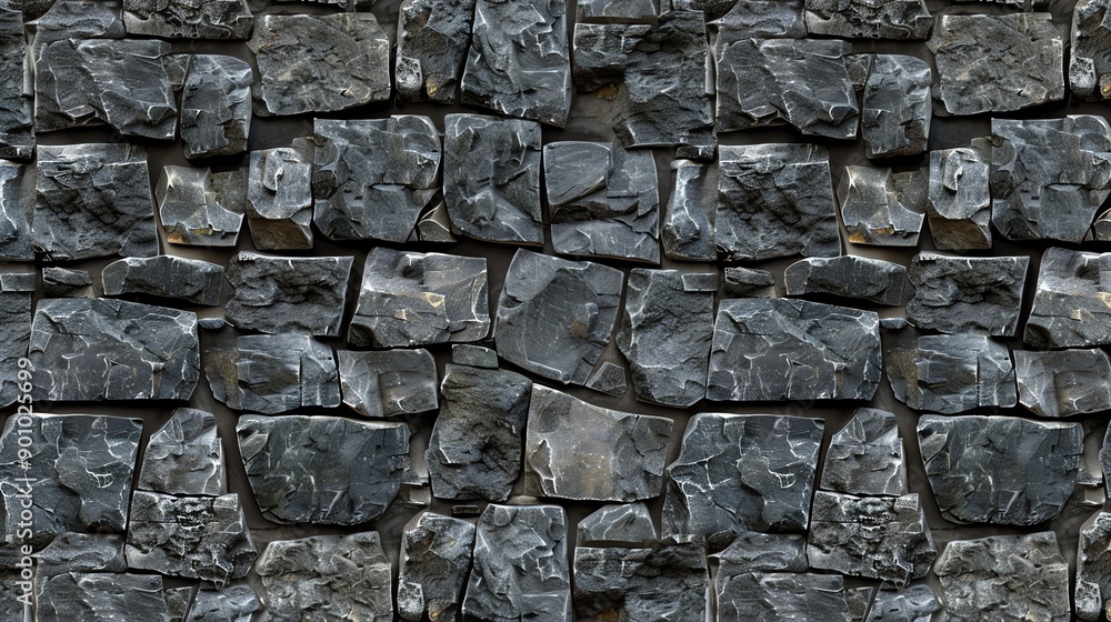 A close-up of a stone wall, with rough and unevenly shaped stones. A close-up of a stone wall, with rough and unevenly shaped stones.