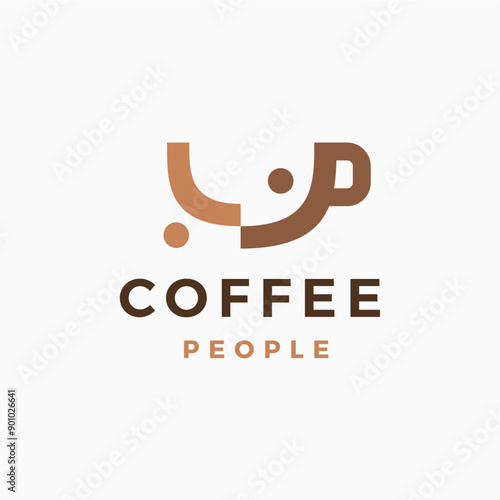 Coffee People Community Association Logo Vector icon illustration
