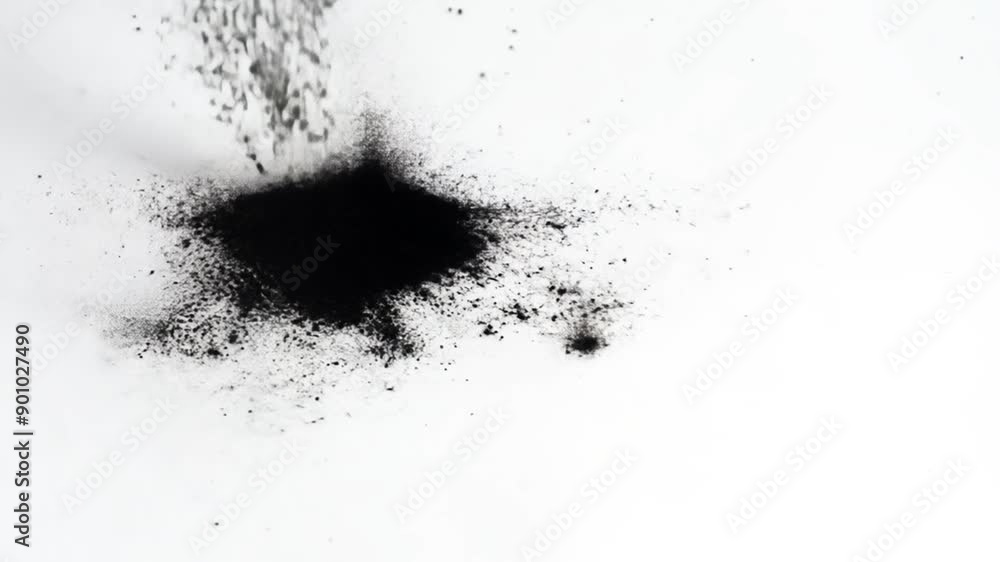 Black Film Dirt Spread Across White Surface Generative AI Black Film Dirt Spread Across White Surface Generative AI