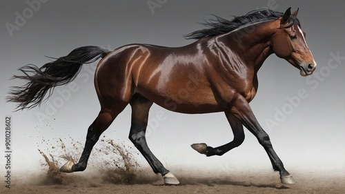 horse running in the field