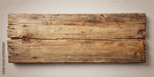 Weathered wooden plankcutout with rough texture and irregular edges, isolated on a neutral background, evoking a sense of rustic, natural, and distressed creativity.