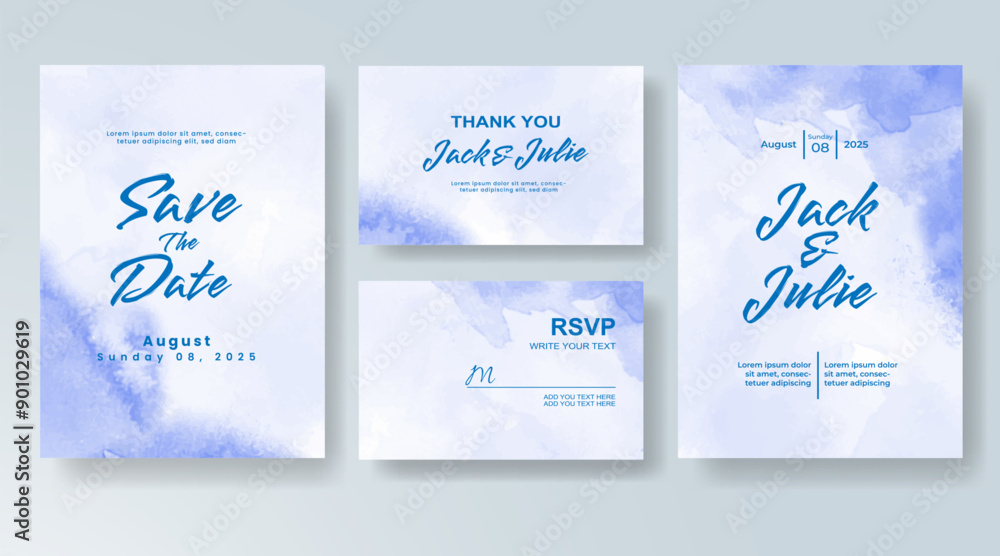Wedding invitation with abstract watercolor background Wedding invitation with abstract watercolor background