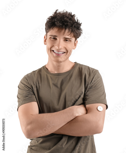 Wallpaper Mural Diabetic young man on white background Torontodigital.ca