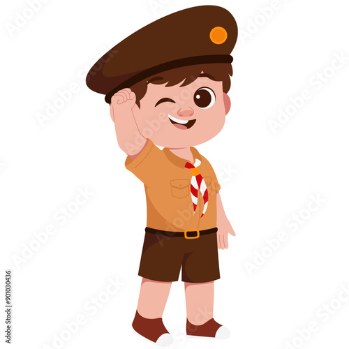 Boy Scout Cheer Up Illustration