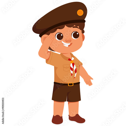 Boy Scout Salute Illustration